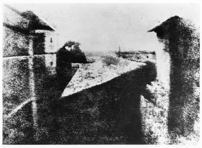 Vista da una finestra a Le Gras, Saint-Loup-de-Varennes, 1827 da Joseph Nicephore Niepce